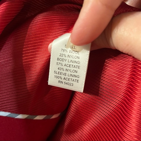 Banana Republic Womens Double Breasted Wool Pea Coat Size S Red Italian Fabric - Picture 3 of 6